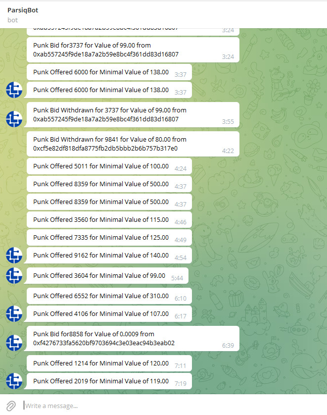telegram bot in the private channel